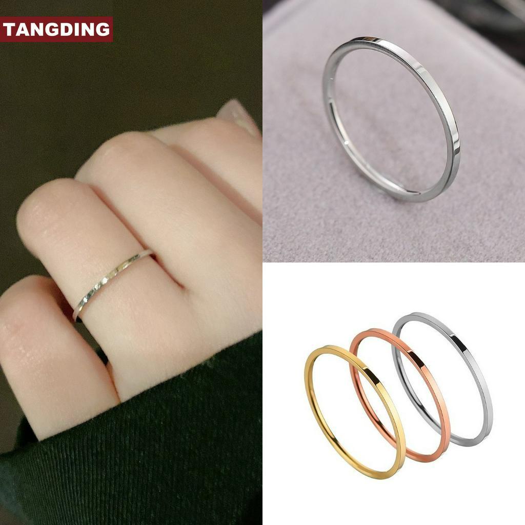 【COD Tangding】Size 3-10 Glossy Simple Ring Korea Fashion Accessories