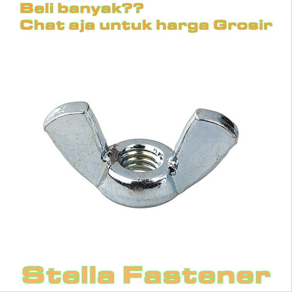 7 pcs Mur Kuping M6 x 1P Mur Kupu Kupu Wing Nut Mur Kuping Putih   Grosir Baut