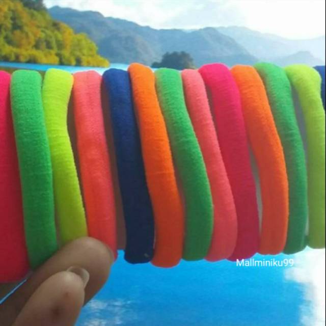 Karet Rambut Donat 6Pcs Ponytail Elastis || Warna warni