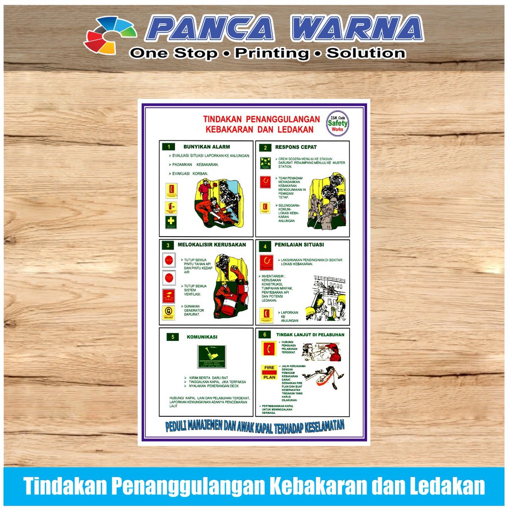 

Stiker Kapal Safety Sign Penanggulangan Kebakaran ISM Code Perkapalan