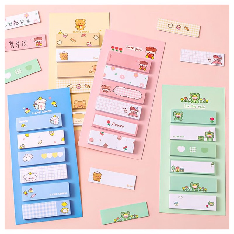 

Machita Label index etiket sticky notes lucu desain animasi beruang warna pastel