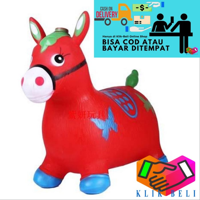 Mainan Anak Kuda Kudaan Karet Mainan Anak Tunggang Jumping Animal Music LED(U0Z2) Mainan Bayi Mainan
