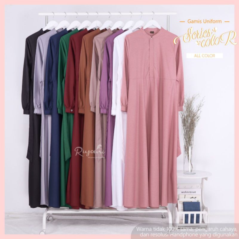 Gamis Basic polos jumbo toyobo ORI by Riyani