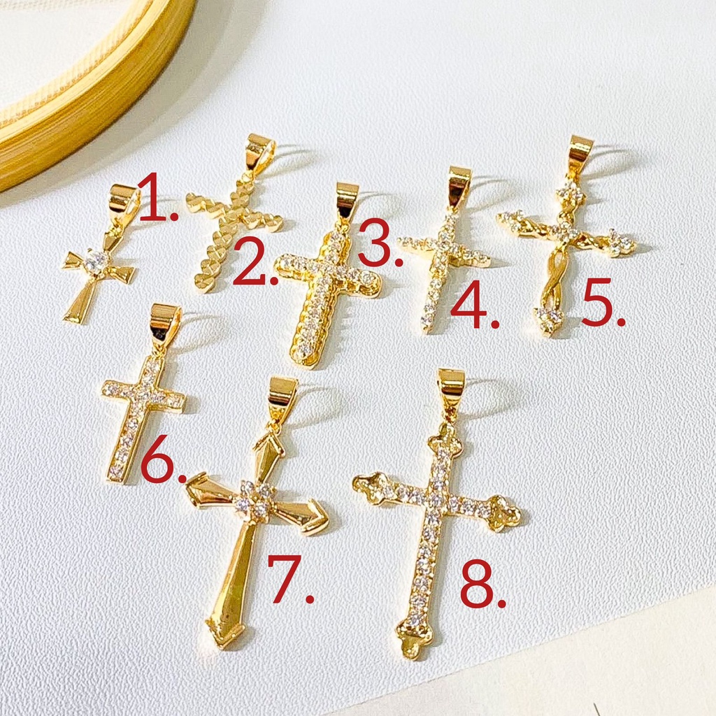 Liontin anak dan dewasa emas asli kadar 700 70 16k mainan kalung salib Jesus terbaru permata blink mewah christmas new year edition Yesus gold ringan setengah 1 satu 2 dua gram cross