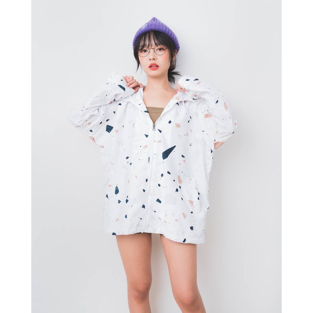 Myrubylicious ABSTRACT#2 PACKABLE JACKET-BROKEN WHITE