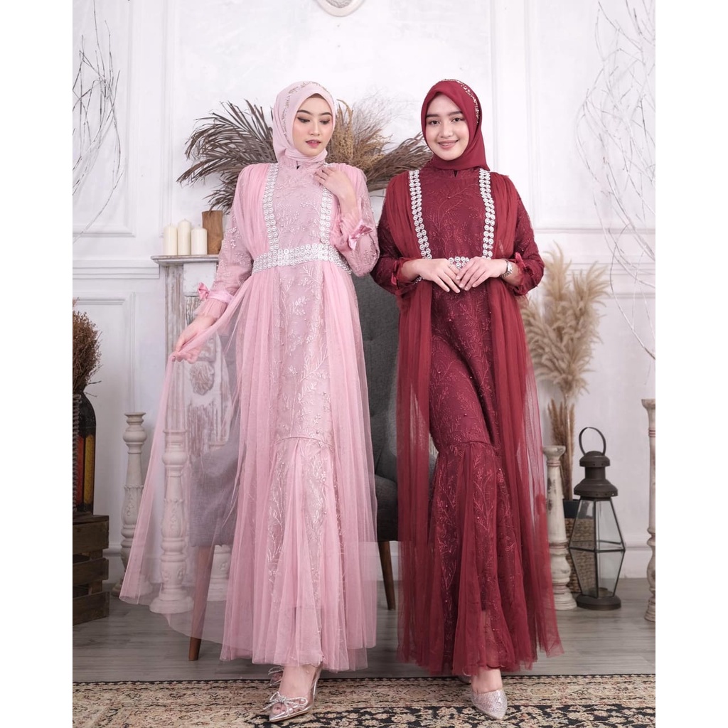 Kadai.baju / Gamis rekha tulle / Gamis brukat / Gamis pesta