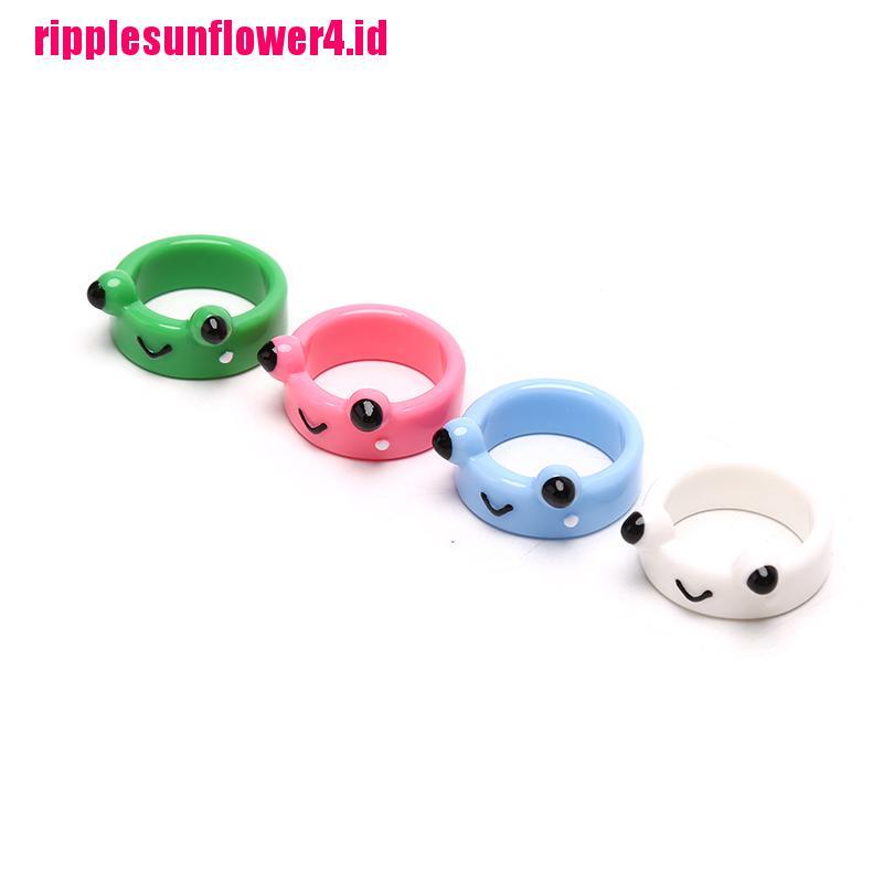 Cincin Bentuk Hewan Katak Bahan Polymer Clay Resin