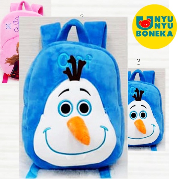 Tas Ransel L untuk sekolah SD TK SMP SMA boneka elsa anna olaf frozen natal