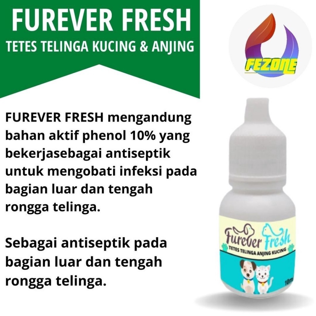 Obat Tetes Telinga Infeksi Iritasi Ear Anjing Kucing Super Ampuh Aman Untuk Kitten FEZONE