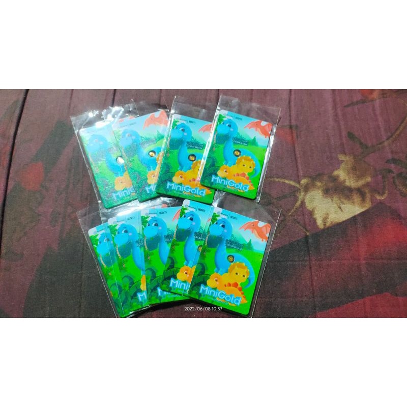 MINI GOLD GIFT SERIES KIDS DINO & LION 0,025 GRAM | EMAS ANTAM |EMAS MURNI 24 KARAT | DINAR | DIRHAM