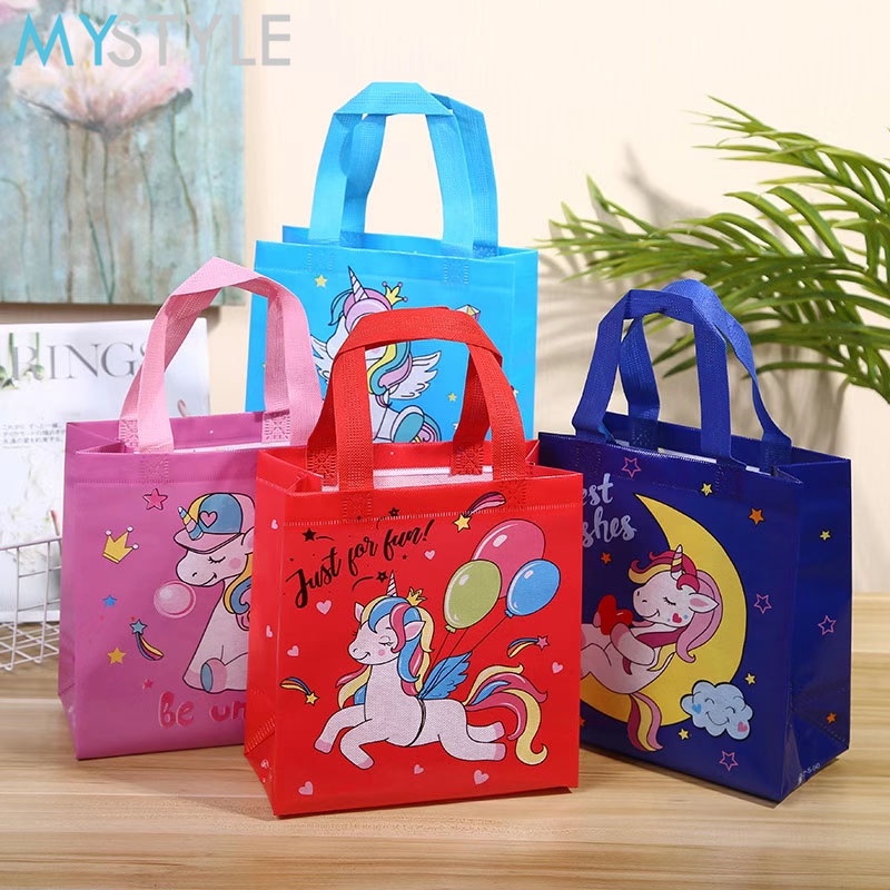 HAPPY TIME GOODIE BAG DX23 (1 LUSIN WARNA RANDOM) ANEKA GAMBAR KARAKTER LUCU ULANG TAHUN HAPPY BIRTHDAY TAS KARUNG PLASTIK SOUVENIR