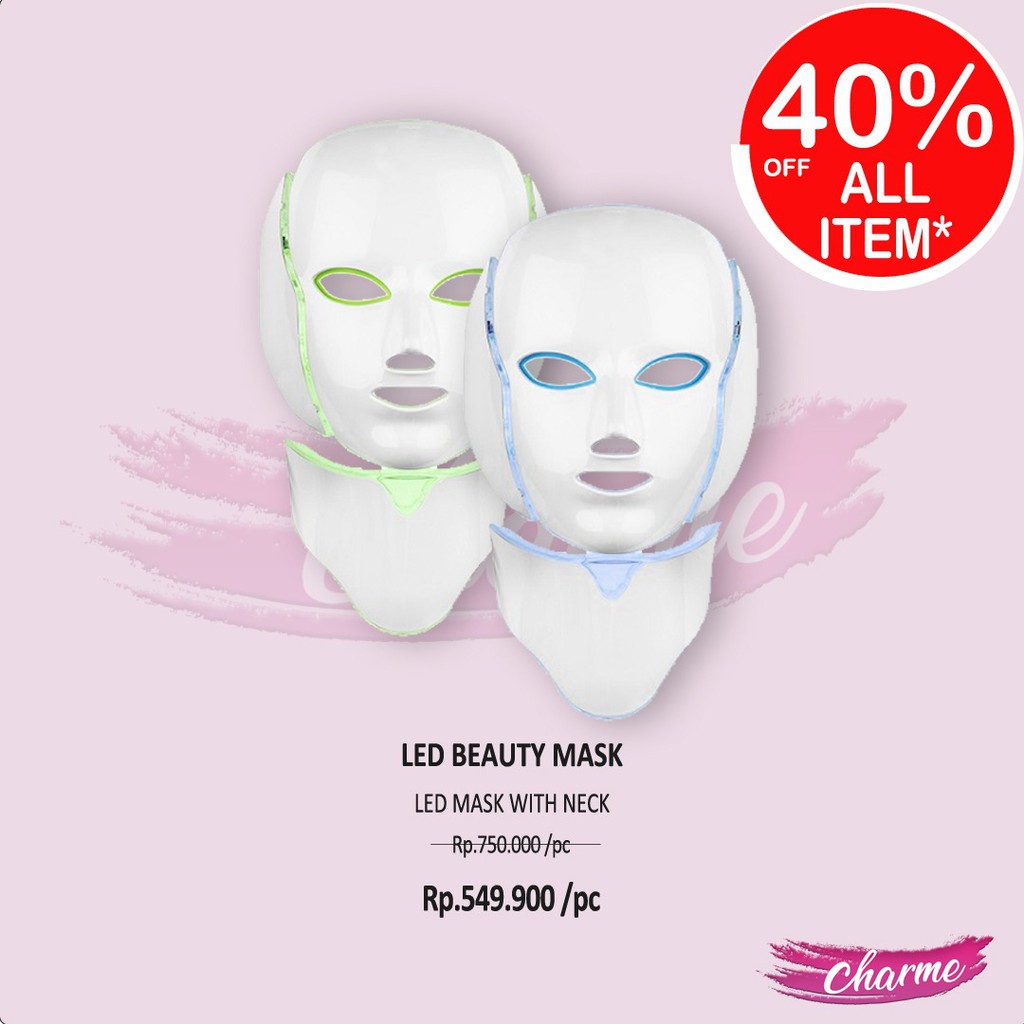 (READY STOCK!) LED Facial Mask Beauty With Neck Masker LED PDT LIGHT 7IN1 LED photon 7 warna