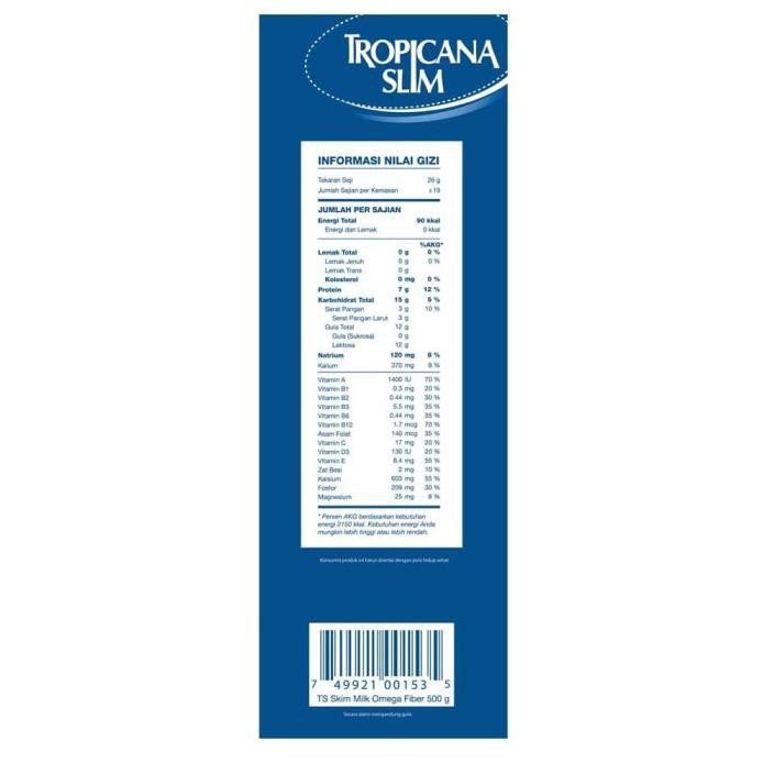 

TWIN PACK: TROPICANA SLIM NON FAT SKIM MILK FIBER PRO 500GR