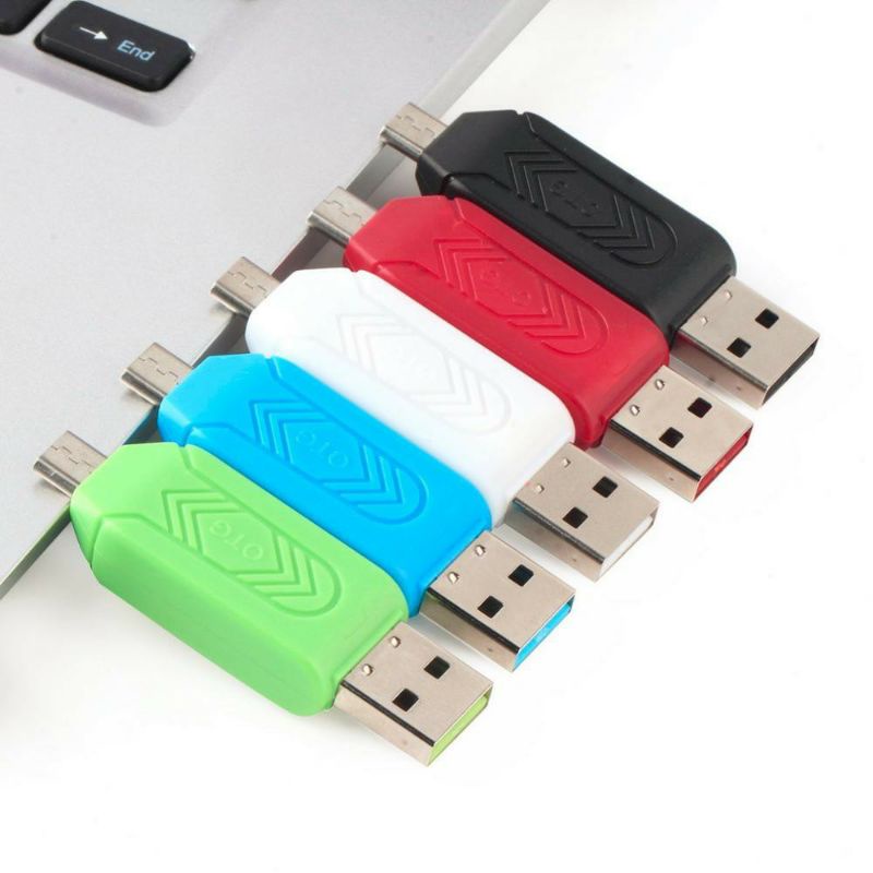 USB OTG Card Reader Mini 2in1 Micro SD Mini transfer data Adapter Memory HP