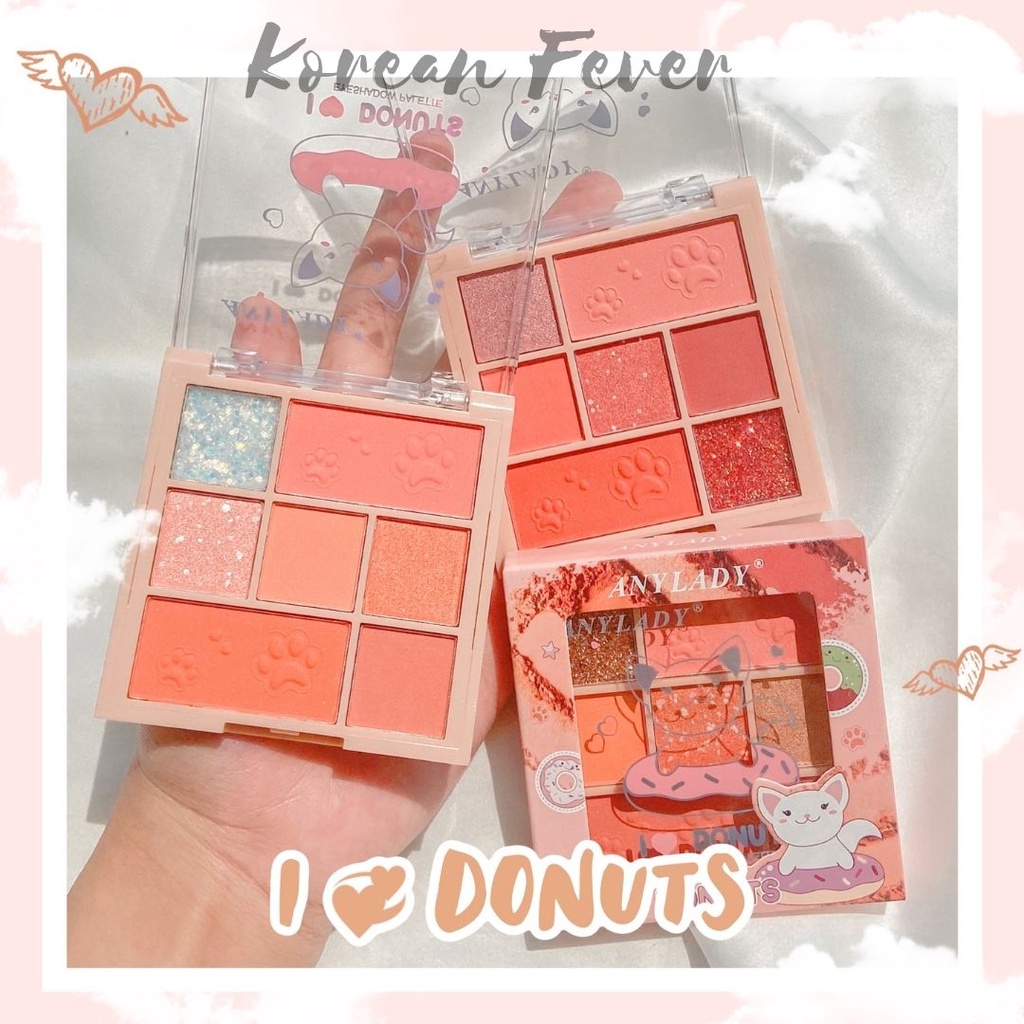 Anylady - I LOVE PEACH DONUTS / 7 Colors Eyeshadow Blusher Palette 819C