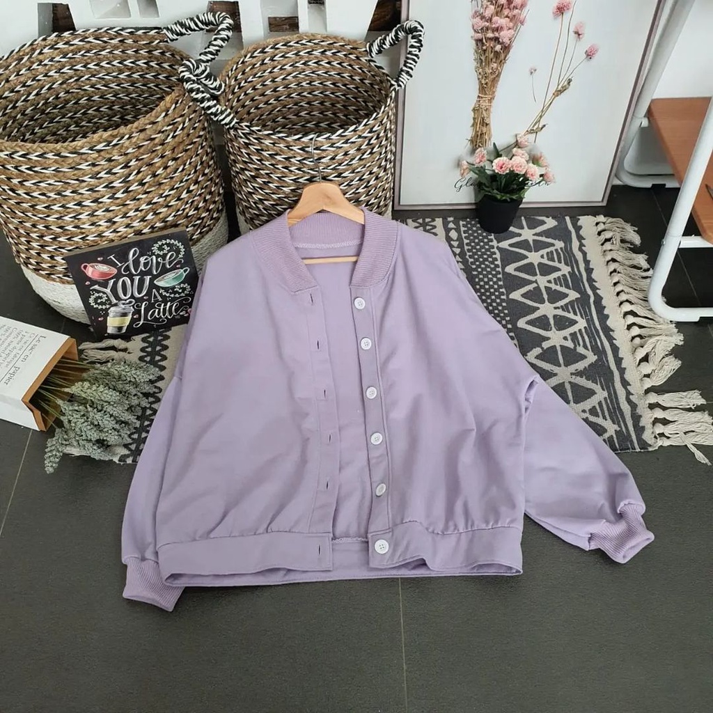 Zanah Atasan Wanita Trendy Chloe Button Sweatshirt Bahan Pleece Terbaru