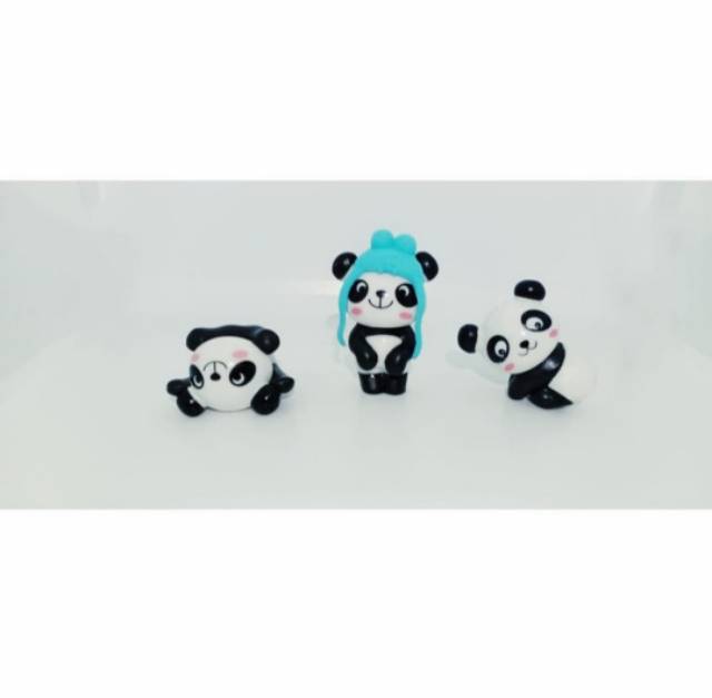 Figure Set Panda 1 set isi 8 pcs atau topper cake Kue Panda