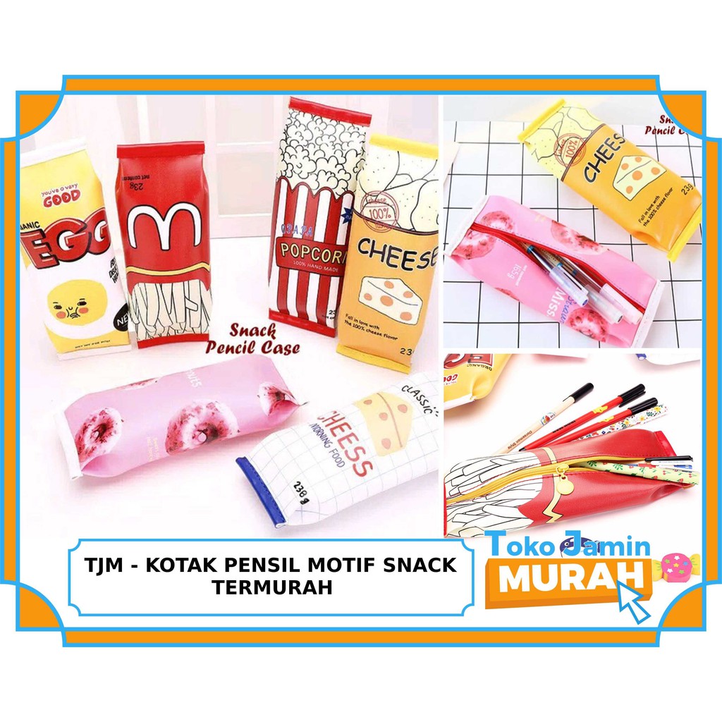 TJM KOTAK PENSIL LUCU BUNGKUSAN SNACK MAKANAN  RINGAN  