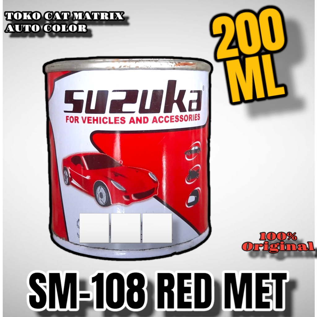 suzuka red met ( SM-108 ) Solid Standar Metallic untuk Mobil, Motor, Kayu, Besi, 200ml ,Cat Dico