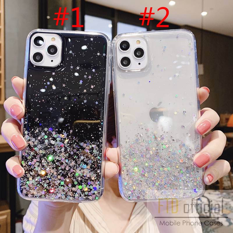 Casing Soft Case Glitter Xiaomi Redmi 9 9A 9C Note 5 6 7 8 9 10 Pro Starry