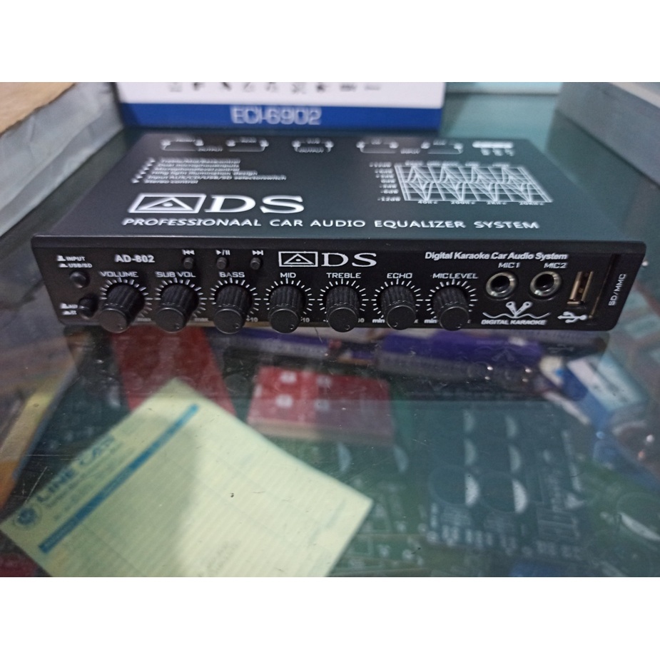 EQUALIZER preamp parametric with subwoofer audio MOBIL ADS AD 802 USB