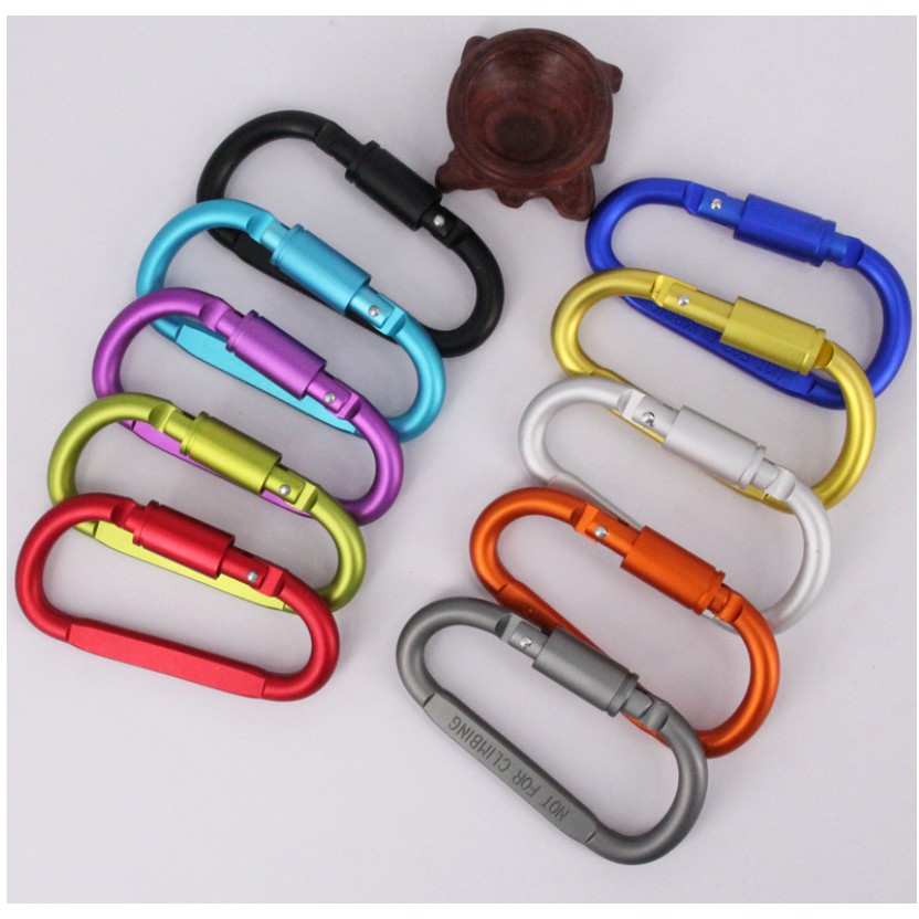 LIXADA Gantungan Carabiner Aluminium Stainless Steel Quickdraw Karabiner 9 Warna baru LENGKAP