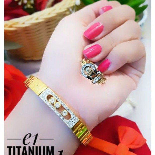 Titanium Set Gelang dan Cincin 655t