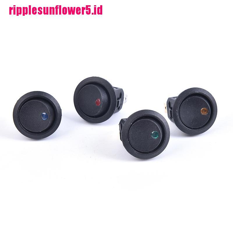 4pcs Saklar Rocker ON / Off 12V 20A Bentuk Bulat Dengan Lampu LED Untuk Mobil / Kapal Laut
