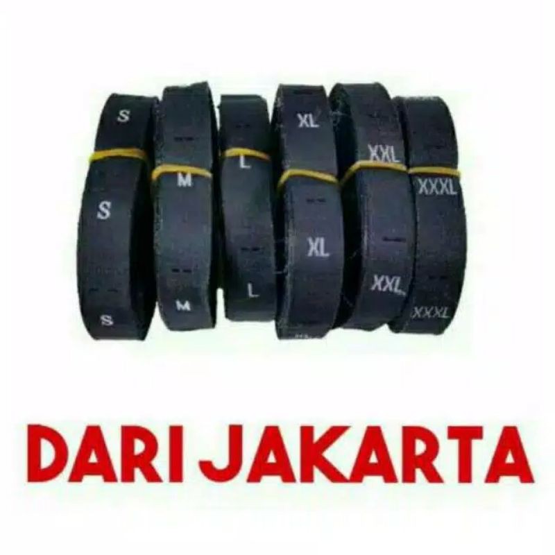 

Size Label Bordir huruf Hitam 1 roll ISI 600 pcs