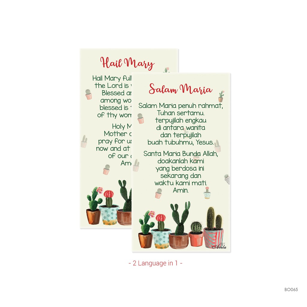 Lembar Doa Salam Maria 2 Bahasa Rohani Katolik Shopee Indonesia