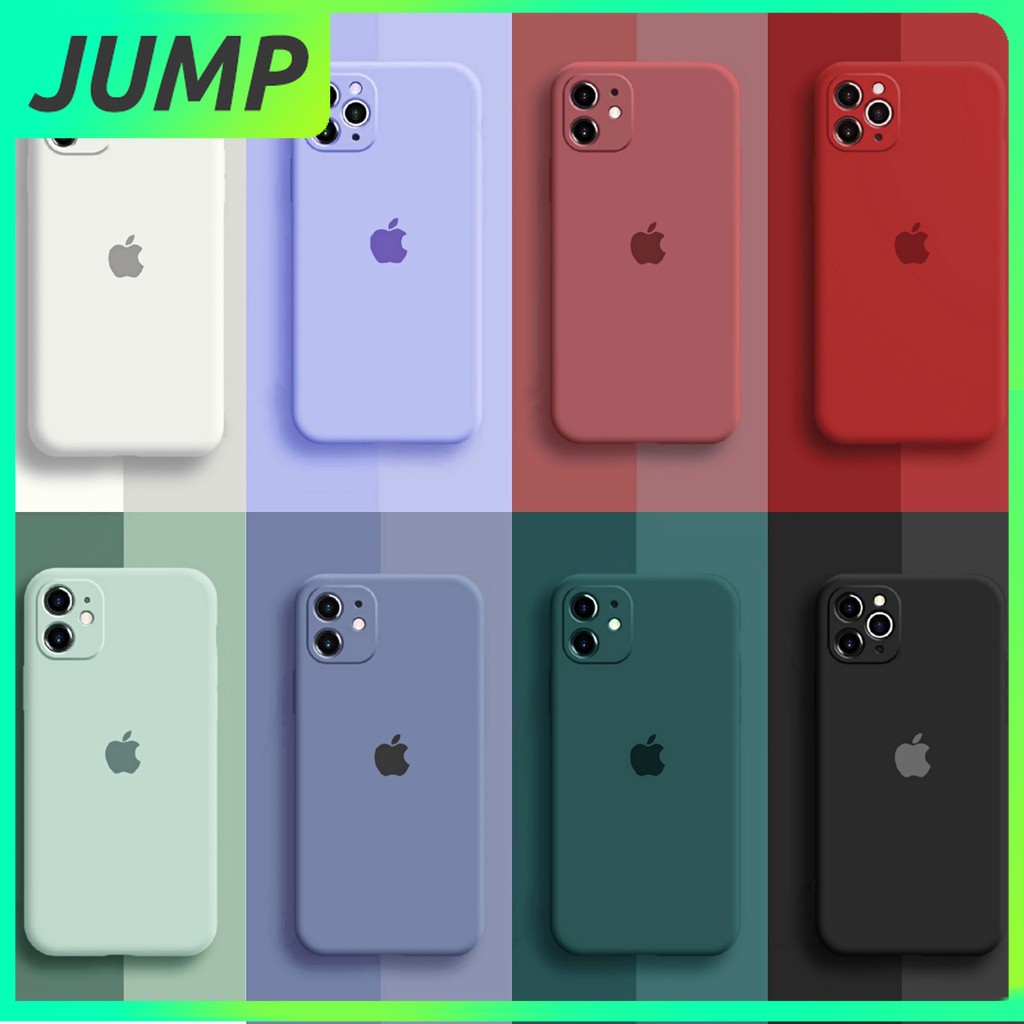 Soft Case Pelindung Lensa Kamera Bahan Silikon Warna Solid Untuk iPhone 7.8 se2020 7p 8p x xs xr xsmax