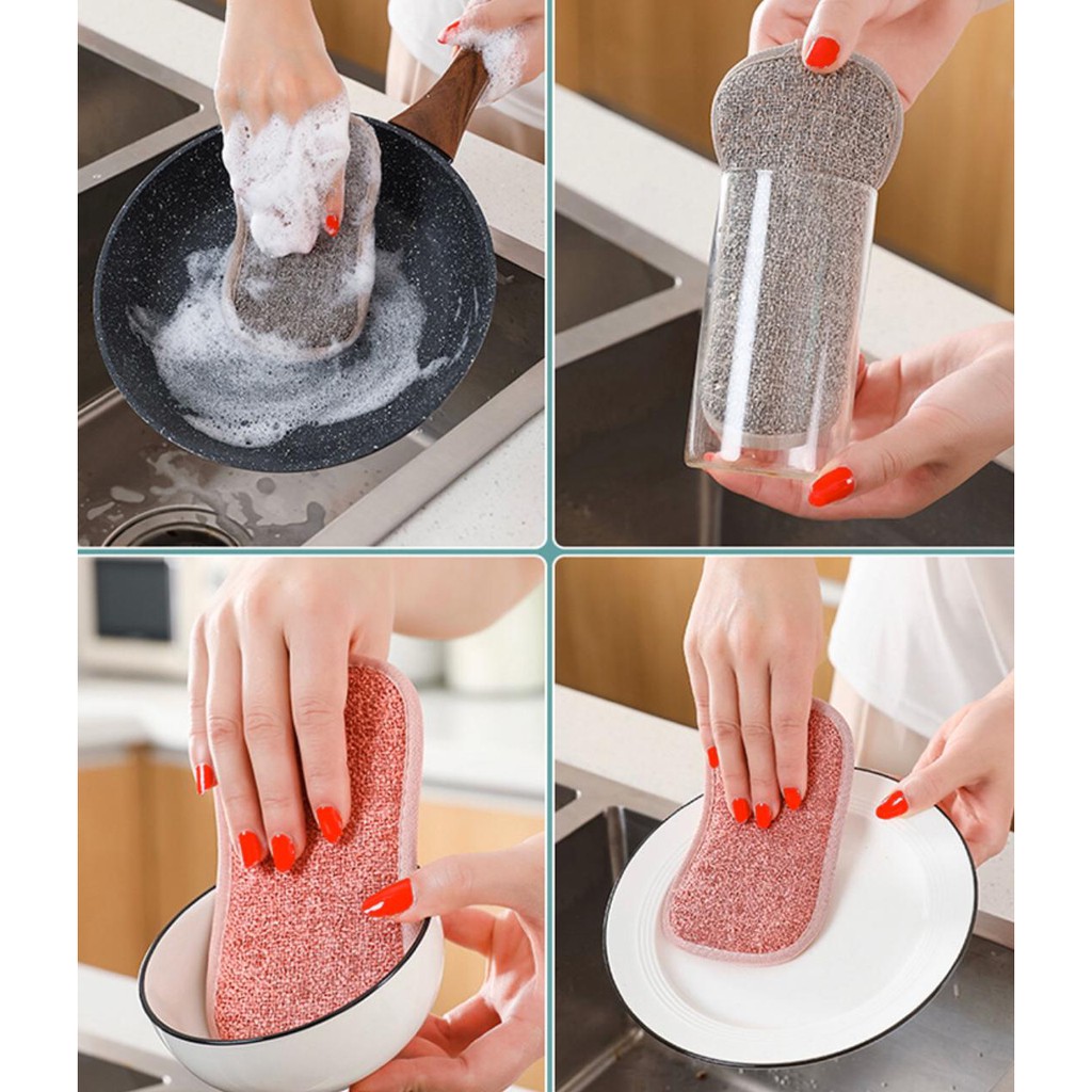 UNNISO - Double Side Sponge Pembersih Piring / Sponge Pembersih Kitchen Zink