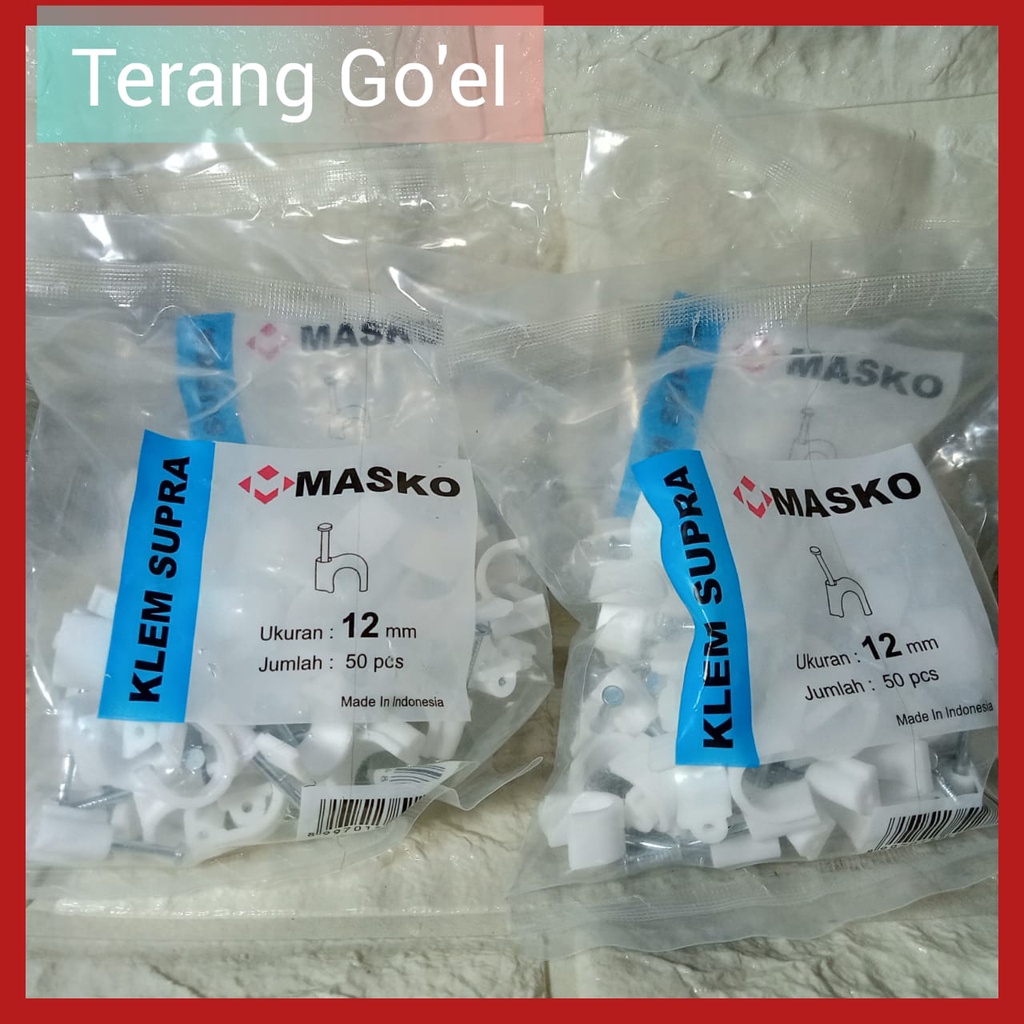 Klem Kabel Masko 12 mm / Masko Klem Kabel Supra 12 mm Paku Beton Asli