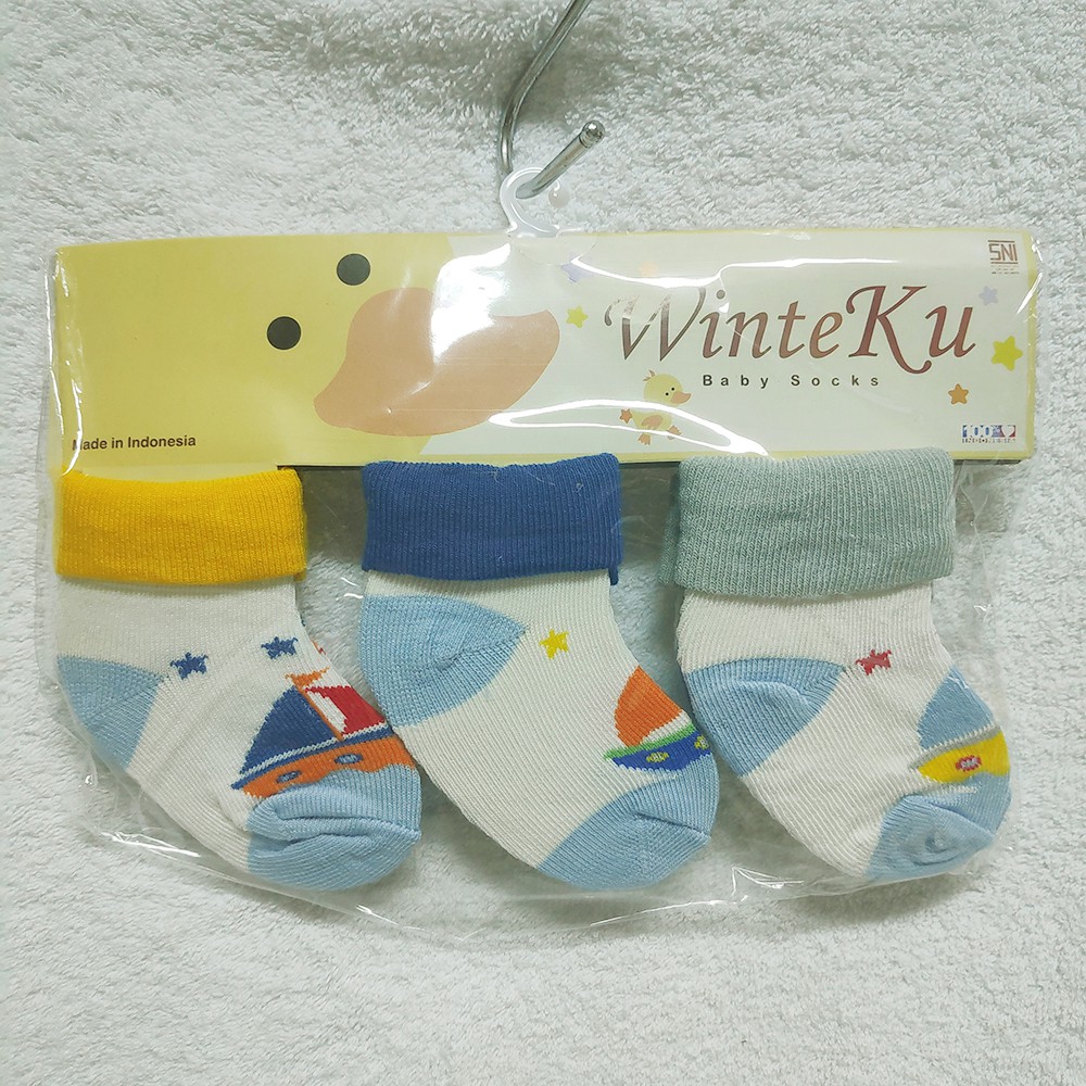 Kaos Kaki WinteKu 3pcs Baby Socks Newborn Variasi Motif