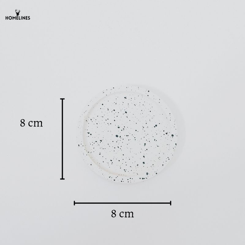 Coaster Round Aesthetic 8cm | Tatakan Gelas Lilin Bulat Unik |  Circle Korean Tray Serap Air | Properti Foto Nampan Korea |  Home Decor | Concrete Semen Anti Air