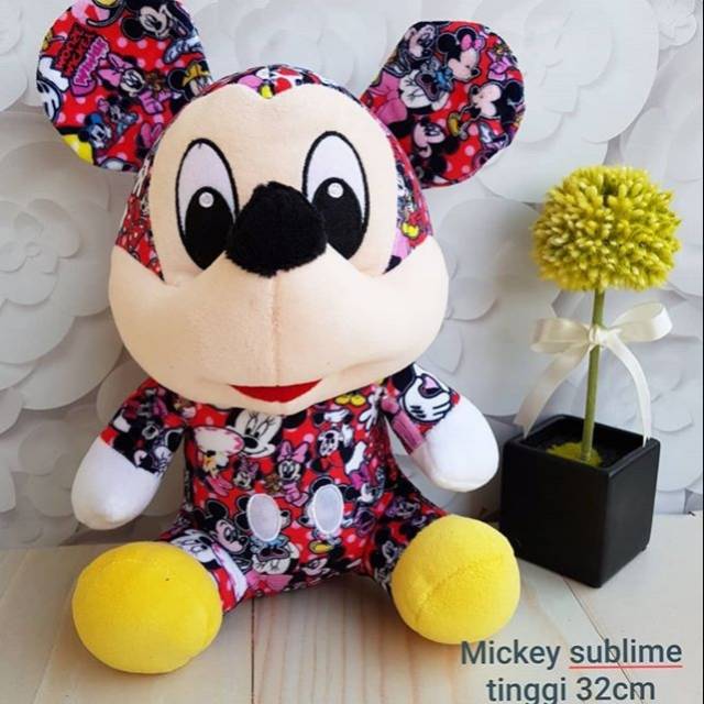 BONEKA MICKEY DAN MINNIE SUBLIME PRINT 32 CM