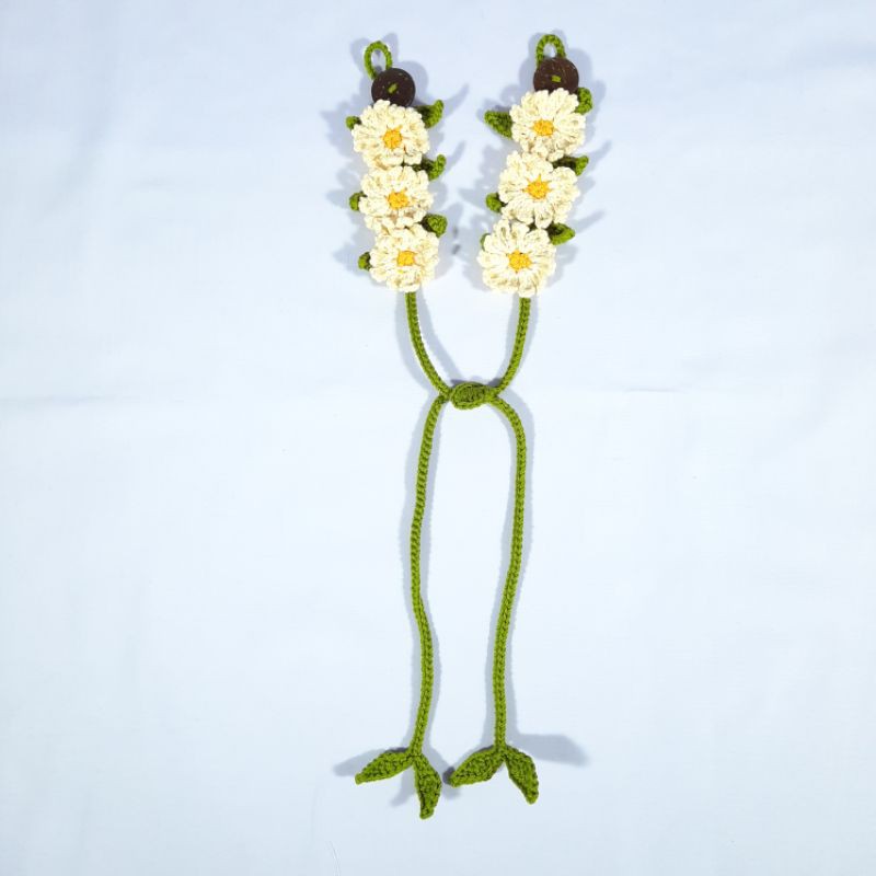 Strap mask kalung masker 2 in 1 rajut bunga daisy