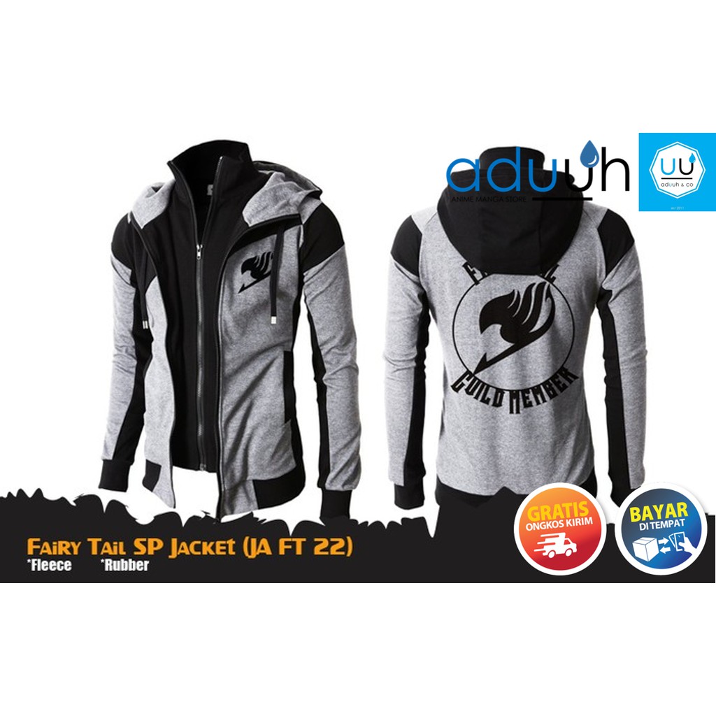 PROMO JAKET ANIME DOUBLE ZIPPER FAIRY TAIL