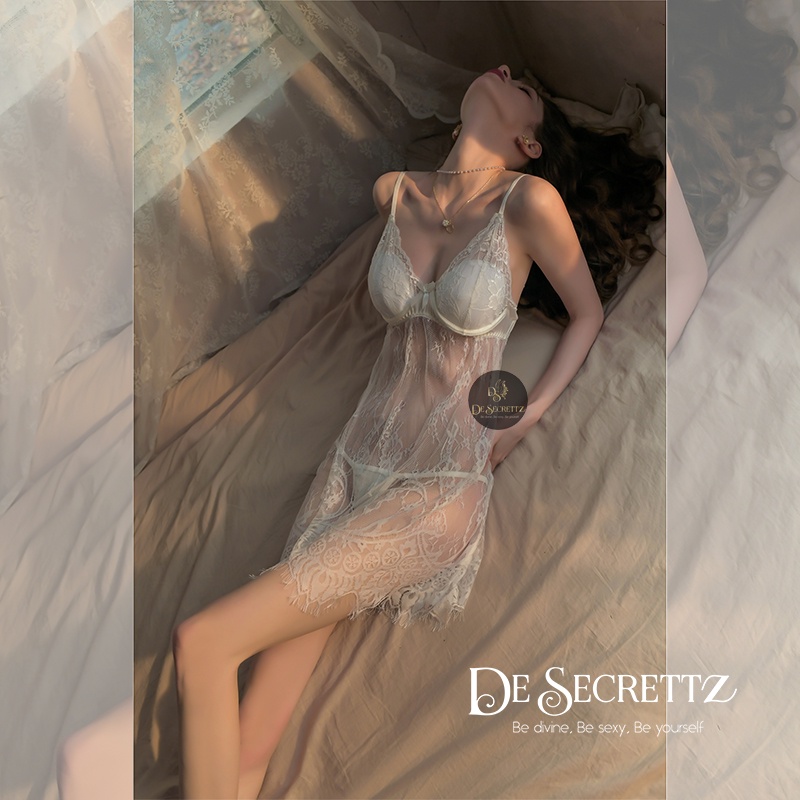 DeSecrettz NORA Baju Tidur Wanita Dewasa Includes Lingerie Sexy Dress Model Cup Bra + G String,  Baju Dinas Depan Suami, Sexy Babydoll Lingerie