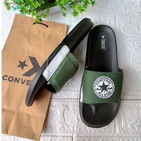 SANDAL SLIDE PRIA WANITA CONVERSE BLACK GRADE A / SANDAL SLOP CONVERSE BLACK PREMIUM-4