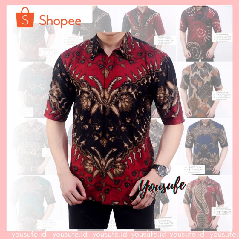 Baju Batik Pria Lengan Pendek/Batik Pria Premium/Seragam Batik Kantoran