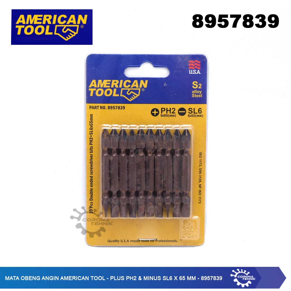 American Tool - Mata Obeng Angin  - Plus PH2 &amp; Minus SL6x65 mm - 8957839