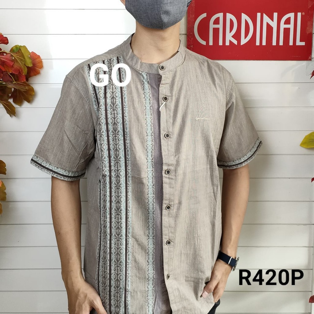 BB CARDINAL KEMEJA KOKO Taqwa Original Baju Muslim Pakaian Pria Salur Lengan Pendek