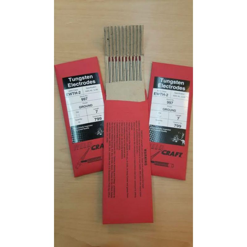 Paket 10pcs Jarum las argon 2,4mm / Tungsten