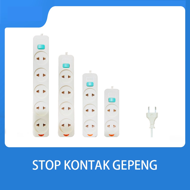 STOP KONTAK +KABEL 2,3,4,5 LUBANG 1.5/3/5 METER SNI/colokan listrik/STOP KONTAK GEPENG