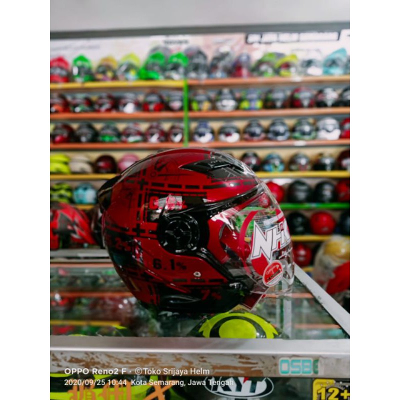 Jual HELM NHK GLADIATOR DRC MERAH MARON/HELM NHK DOBEL VISOR | Shopee