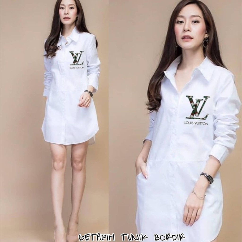 Atasan Tunik LV Bordir Putih