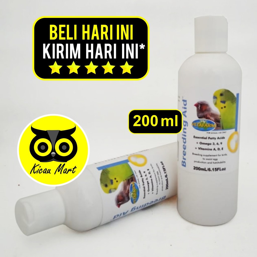 VITAMIN OBAT TERNAK BURUNG IMPORT BREEDING AID OIL VETAFARM 200 ML MURAI KACER LOVEBIRD KENARI BRAO2