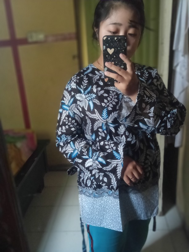 M-l-xl-xxl Batik Tunik Wanita Asj Sa Hrb026 Kenongo Pekalongan Sogan Tulis