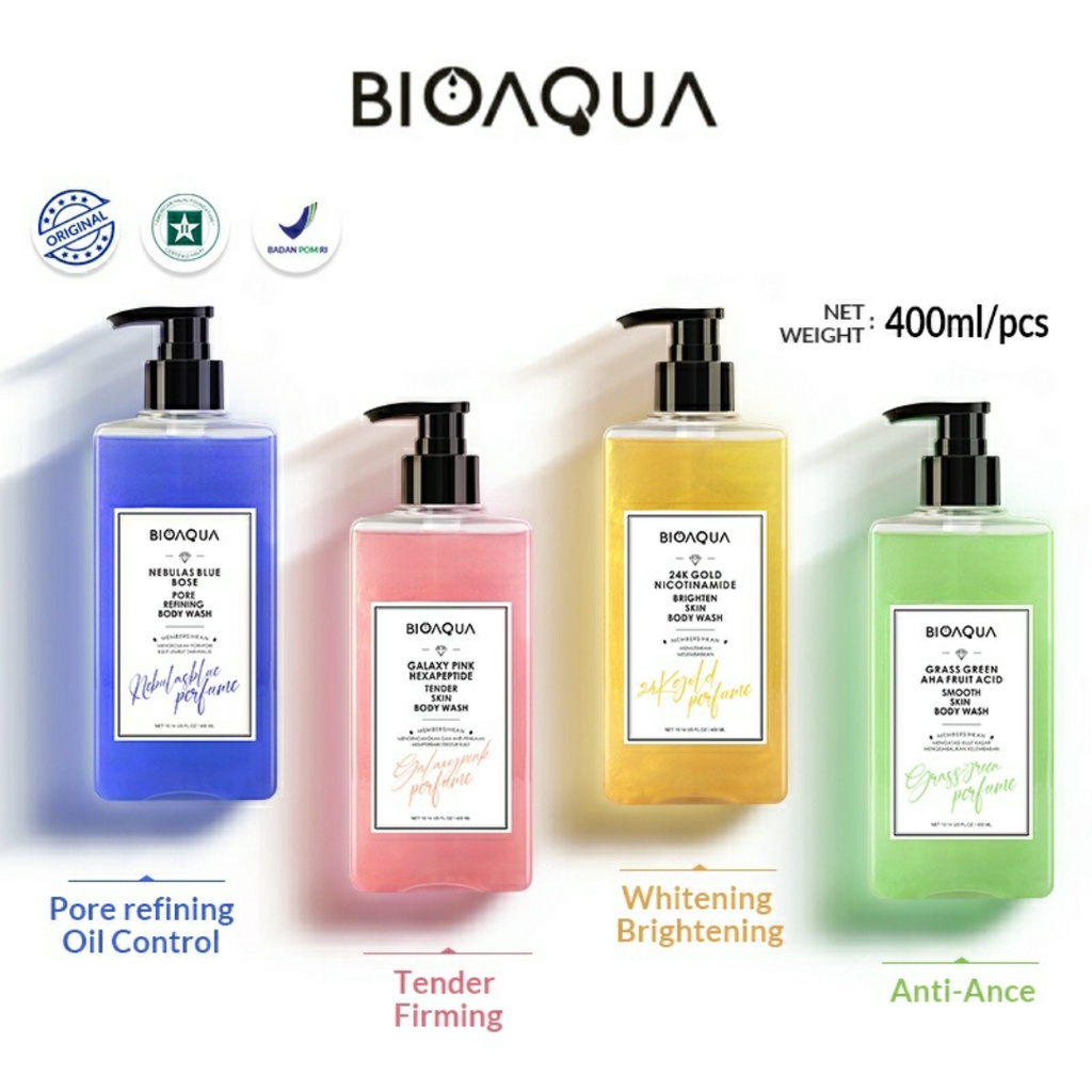 [COD] Sabun Mandi Cair Bioaqua Body Wash Anti Acne 400ml Shower Gel English Pear &amp; Freesia Scent